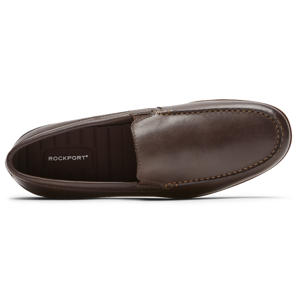 Rockport Singapore Mens Slip-On - Malcom Venetian Dark Brown - QS6123487